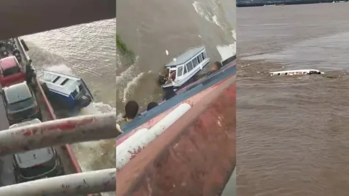 VÍDEO: Lancha afunda ao tentar alcançar balsa para deixar passageiro no Rio Amazonas