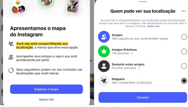 mapa - Instagram - erro