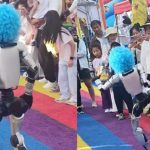 VÍDEO: Robô de peruca chuta criança no estômago durante show; veja