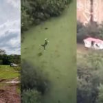 Vídeos mostram local onde ficou o corpo de jovem lançada sem corda em rope jump