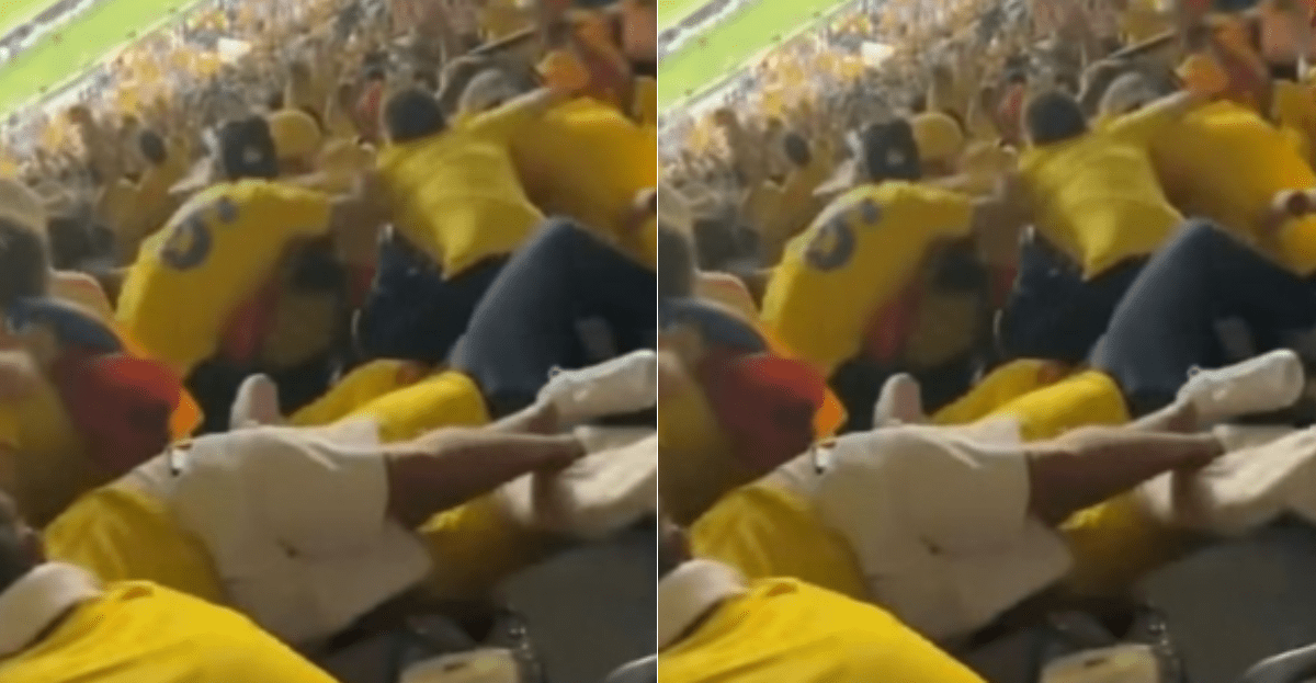 VÍDEO: Torcedores despencam na arquibancada durante comemoração de gol da Colômbia
