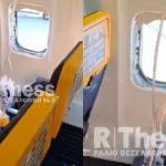VÍDEO: Passageiro quase é sugado por janela de avião; esposa o segura pelos pés