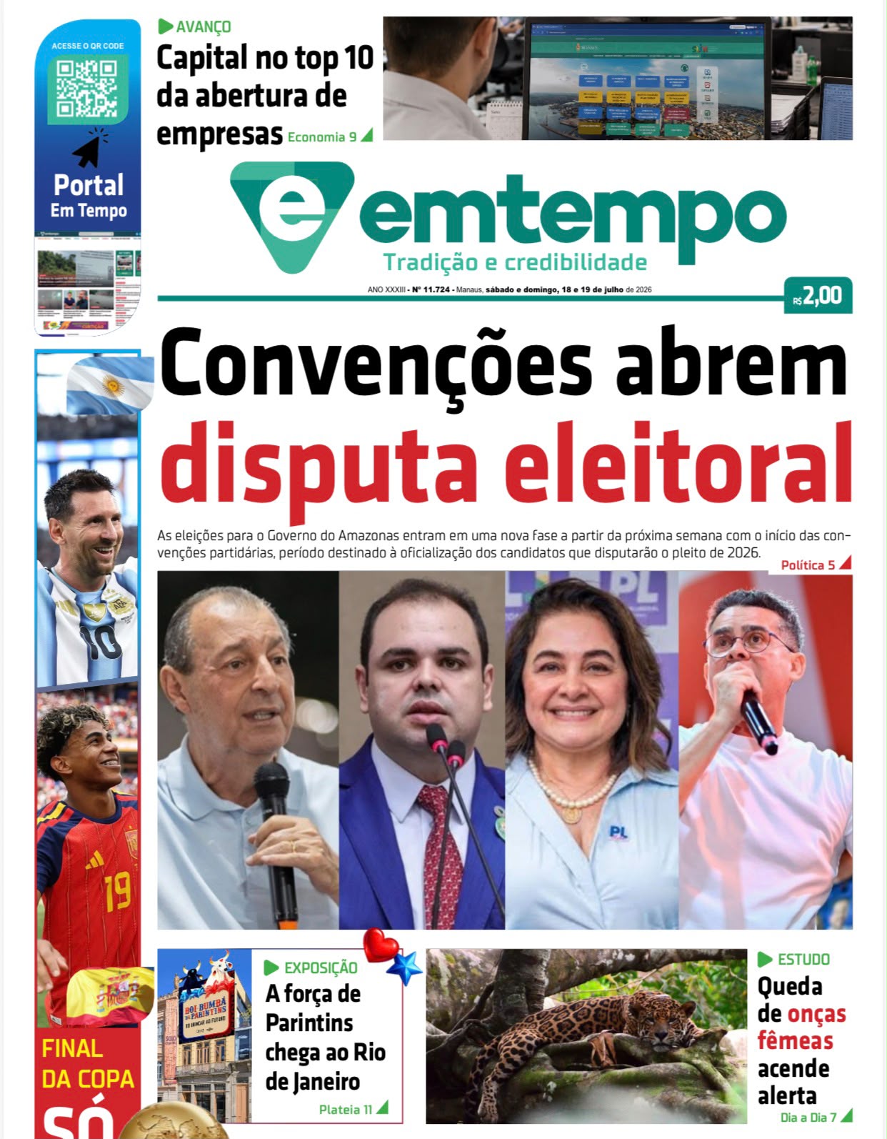 Jornal Em Tempo – sábado e domingo, 18 e 19 de julho de 2026