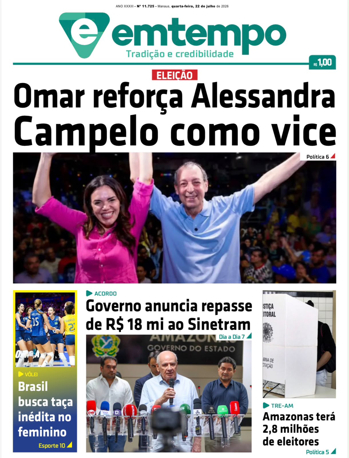 Jornal Em Tempo – quarta-feira, 22 de julho de 2026