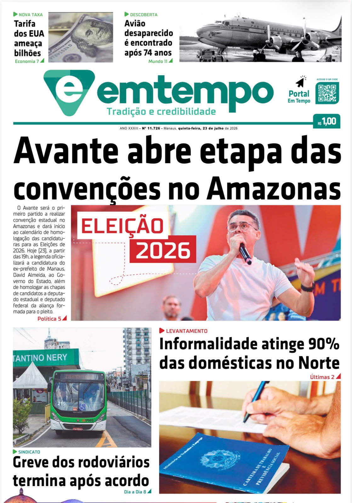 Jornal Em Tempo – quinta-feira, 23 de julho de 2026