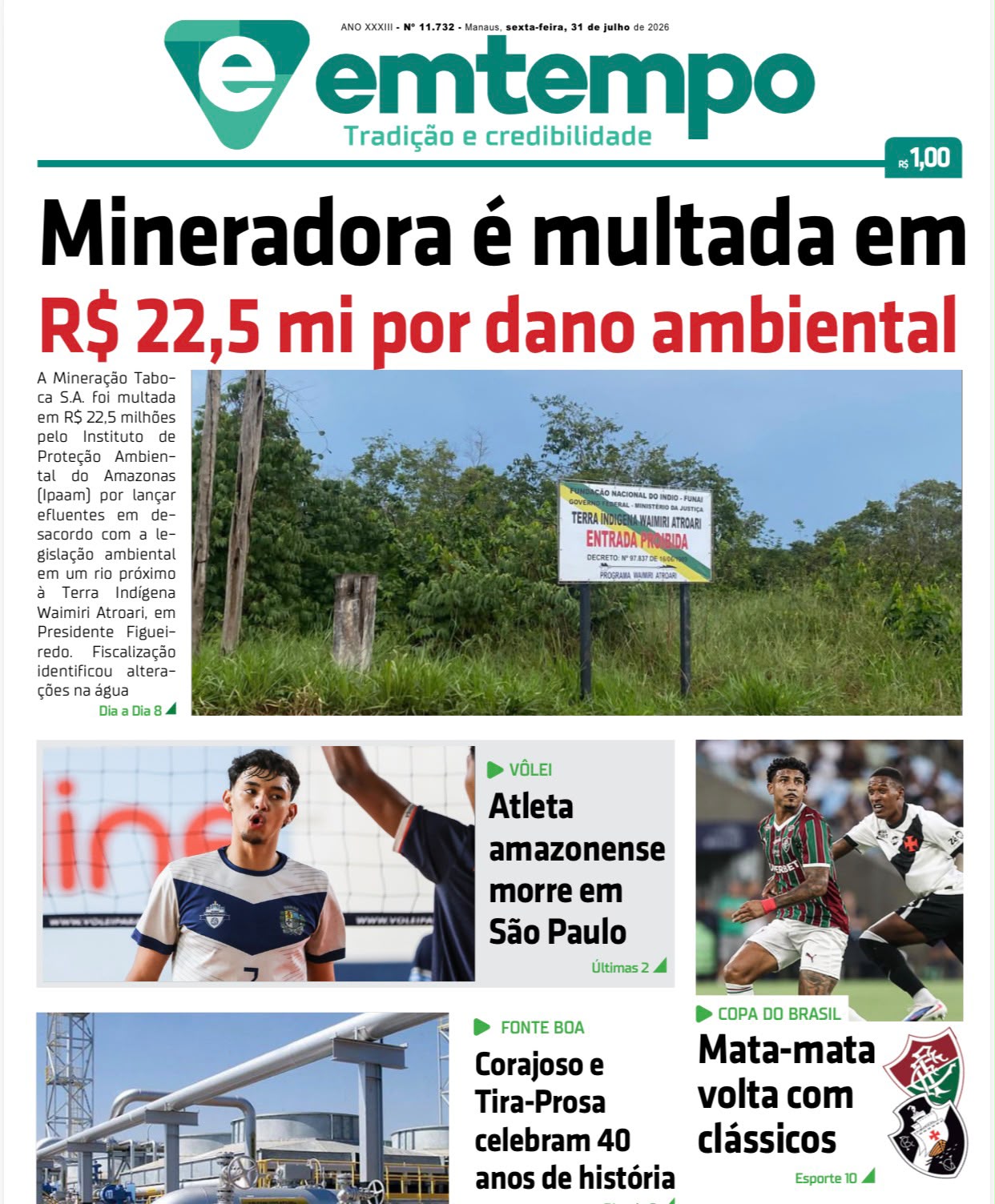 Jornal Em Tempo – sexta-feira, 31 de julho de 2026
