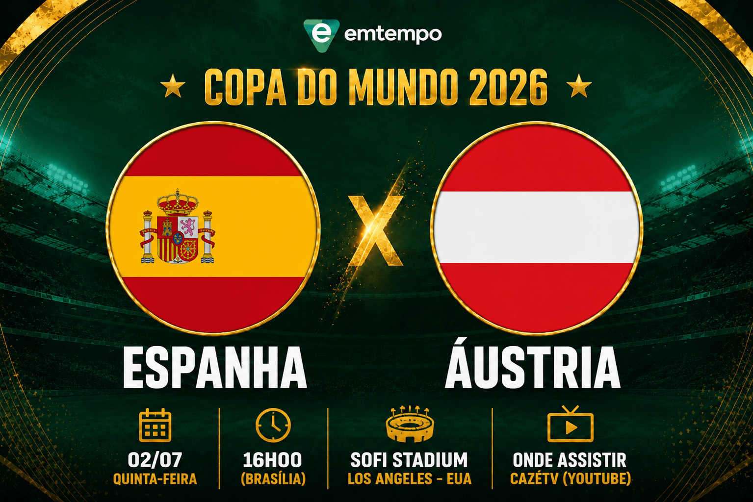 Espanha x Áustria hoje: onde assistir ao vivo, horário e prováveis escalações da Copa