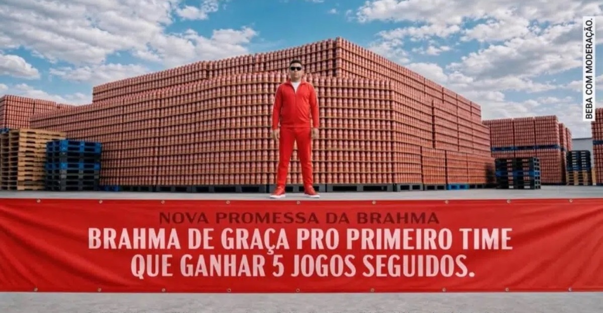 Brahma promete cerveja grátis à torcida do primeiro clube a vencer 5 vezes seguidas