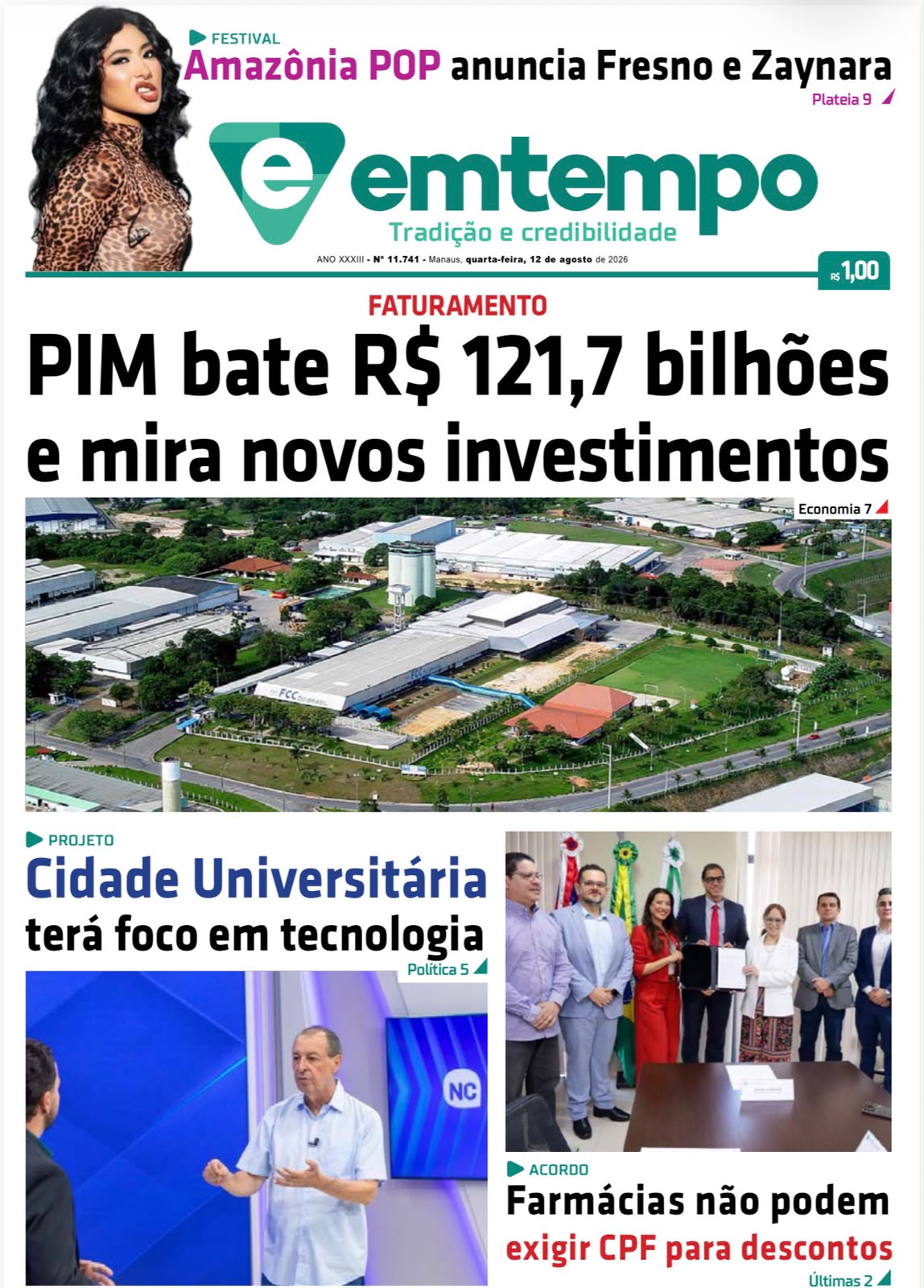 Jornal Em Tempo – quarta-feira, 12 de agosto de 2026