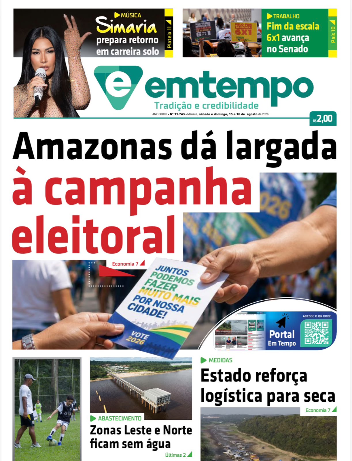 Jornal Em Tempo – sábado e domingo, 15 e 16 de Agosto de 2026