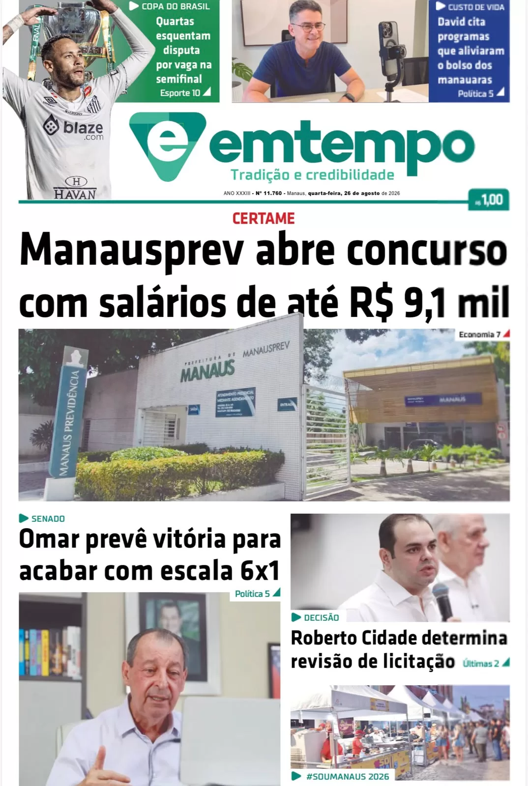 Jornal Em Tempo – quarta-feira, 26 de agosto de 2026