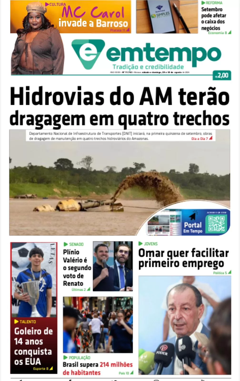 Jornal Em Tempo – sábado e domingo, 29 e 30 de agosto de 2026