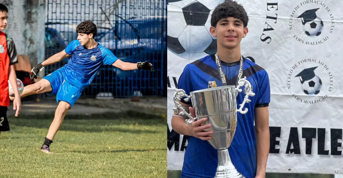 Goleiro de 14 anos sai de Manaus com bolsa para estudar e jogar futebol nos EUA