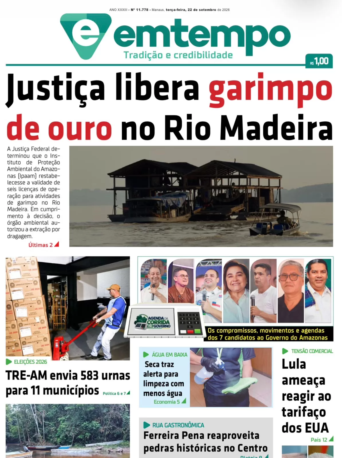 Jornal Em Tempo – terça-feira, 22 de setembro de 2026