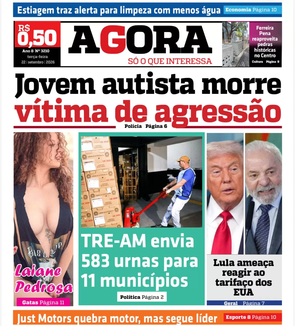 Jornal AGORA – terça-feira, 22 de setembro de 2026