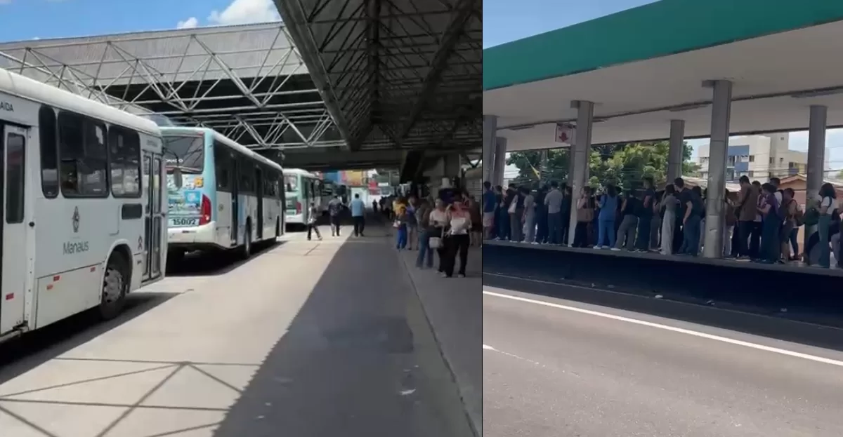 Ônibus param em Manaus por falta de pagamento a rodoviários e afetam passageiros