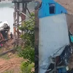 VÍDEO: Caminhão-baú cai de ponte de 20 metros em estrada entre Novo Aripuanã e Apuí