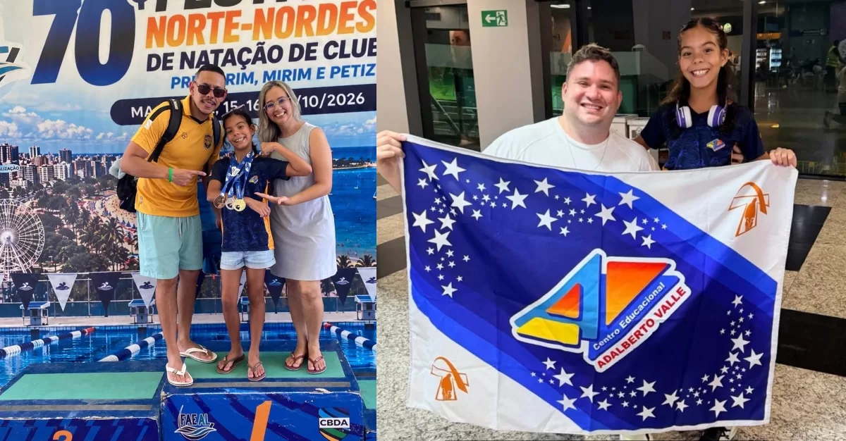 Nadadora amazonense de 9 anos conquista ouro e mais duas medalhas em competição nacional